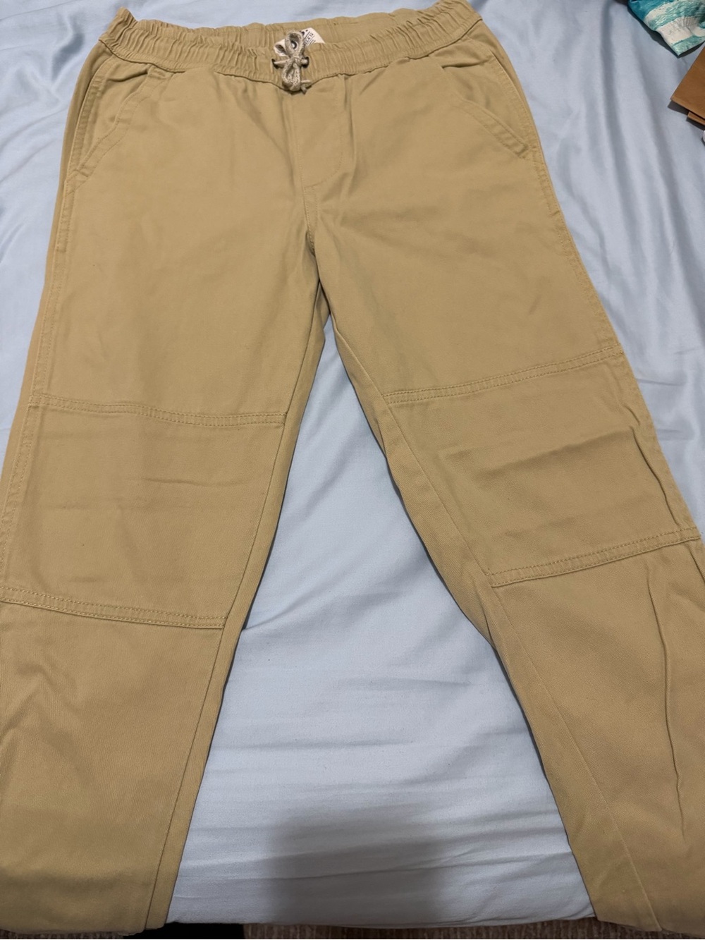 Kids' Casual Drawstring Tan Utility Pants